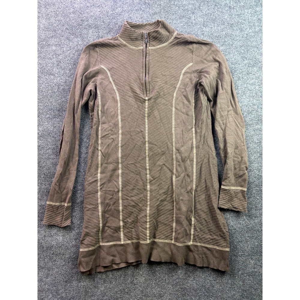 Aventura Tunic Sweater Womens Large 1/4 Zip Long Sleeve Wool Blend Textured